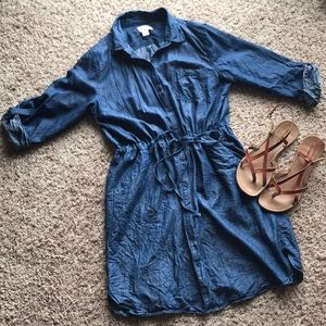 LOFT Chambray Shirtdress